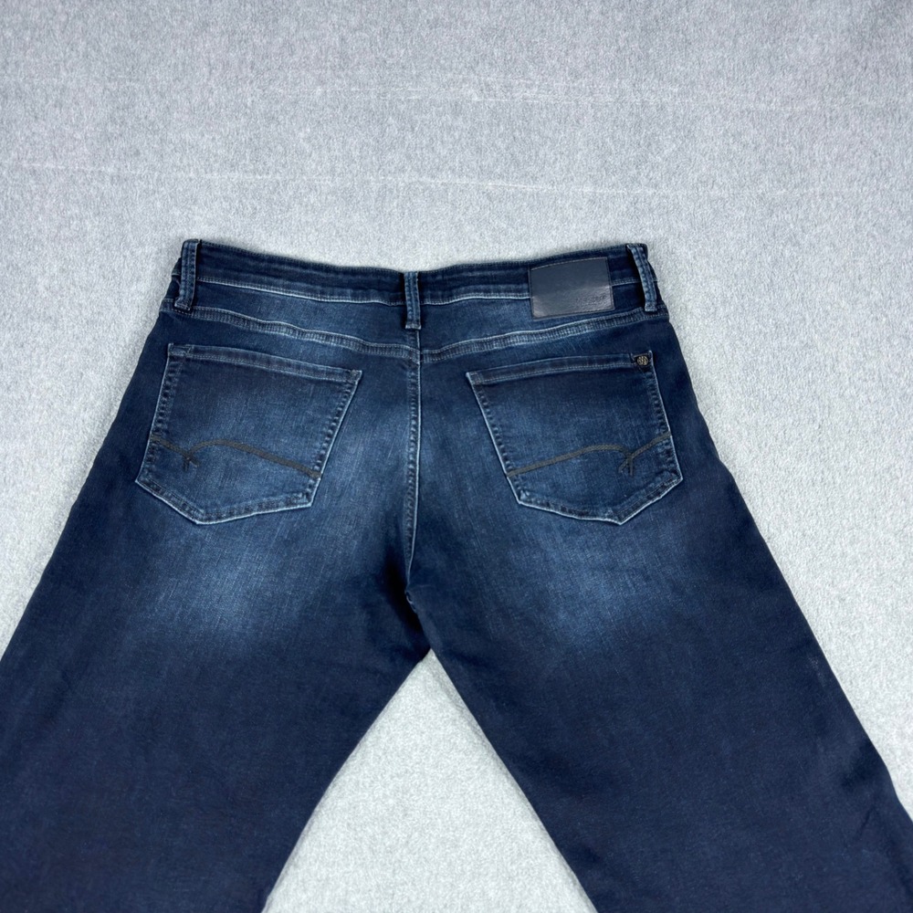 Mavi Matt Relaxed Straight Jeans Mens 35x32 30" Dark Wash Blue Denim Pants
